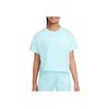 Sportswear Swoosh Essential Comfortable Soft Fashionable Short Sleeve Kids Tops Glacier-Blue FZ5559-474