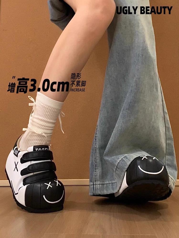 Summer new candy color Velcro German training shoes women's trend board shoes 2025 breathable white shoes casual sports shoes