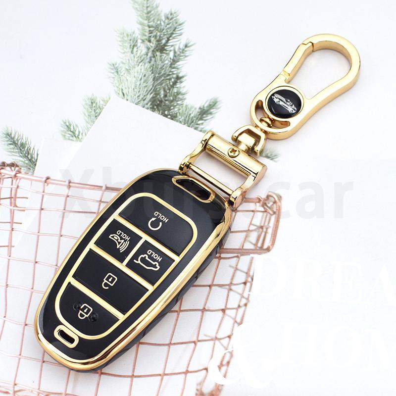 5 Buttons Shell for Hyundai Santa Fe Tucson 2022 NEXO NX4 Atos Prime Solaris 2021 TPU Car Key Case Cover Auto Accessories