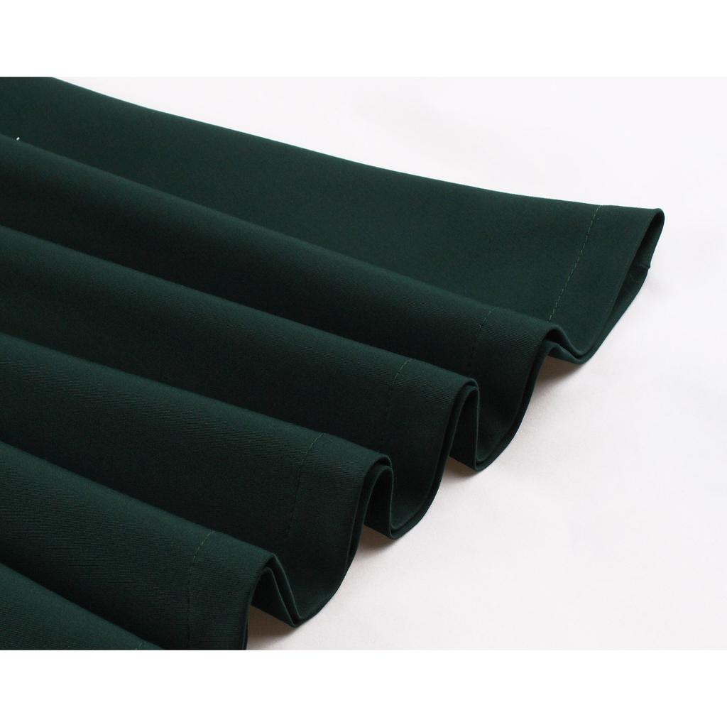 GMXIA Vestido Elegante de Estilo Herben con Cuello Corazón, Plisado, Cintura Alta y Color Sólido Vintage