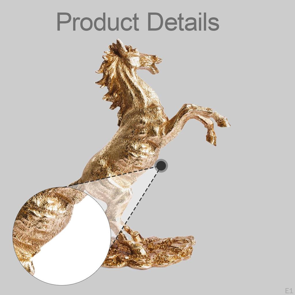 Leaping Horse Statue Tabletop Ornament Resin Figurine Collectible Sculpture for Desktop Hallway