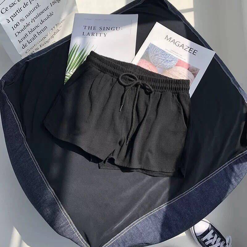 High Waist Elastic Waist Sports Shorts Women Loose Casual Wear Wide Leg Pants Home Pajama Pants Summer