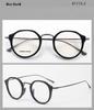 Unisex japanisch-inspirierte Titan-Schildpatt-Brille mit photochromem unregelmäßigem Leopardenmuster-Rahmen