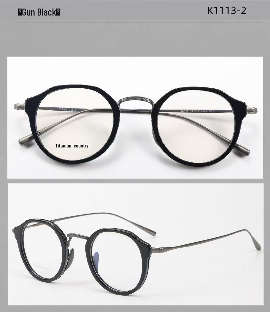 Unisex japanisch-inspirierte Titan-Schildpatt-Brille mit photochromem unregelmäßigem Leopardenmuster-Rahmen