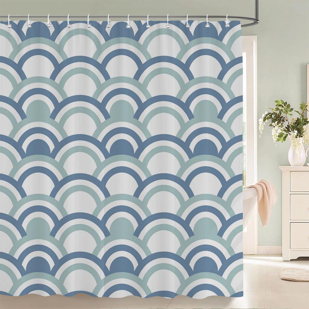 Simple style Flowers and Leaves Printed Shower Curtain Polyester Geometry Waterproof Bathroom Curtain Home Decoration With Hooks