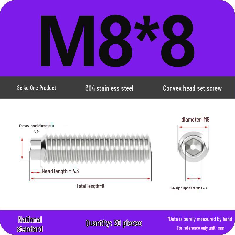 304 Stainless Steel Cup Point Grub Screw - Sizes M3 To M10