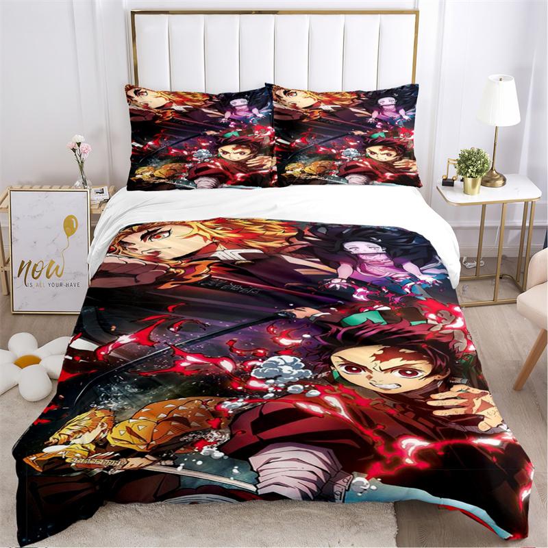 Anime D-Demon-Sla Cartoon All Season Duvet Cover comforter Bedding set Soft Quilt Cover and Pillowcases Single/Double/Queen/King
