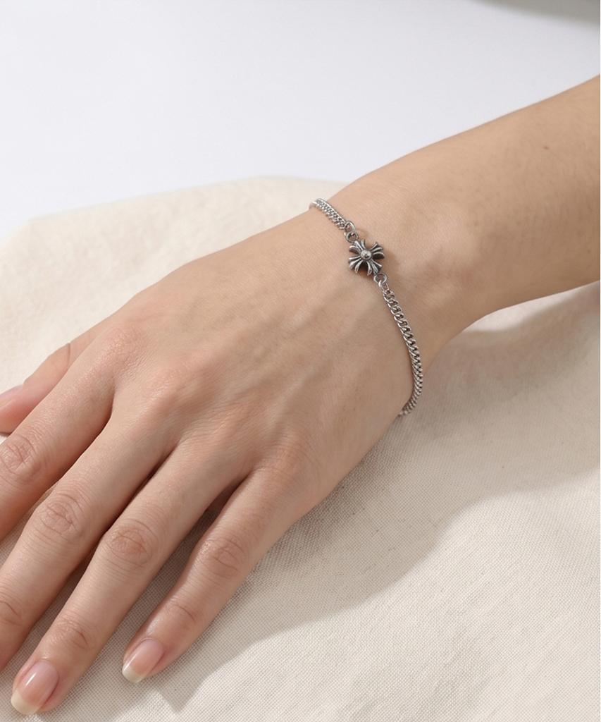 Julius1 Unisex Antique Flower Bracelet Jsb-029