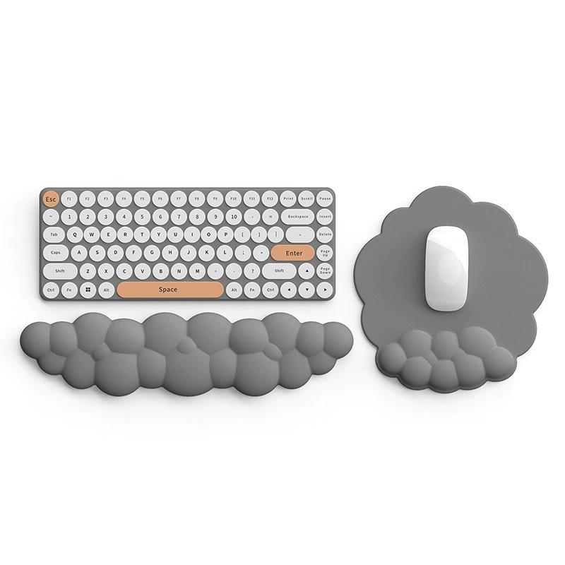High-Value Silicone Cloud Wrist Rest Mouse Pad and Keyboard Support - Office Essential