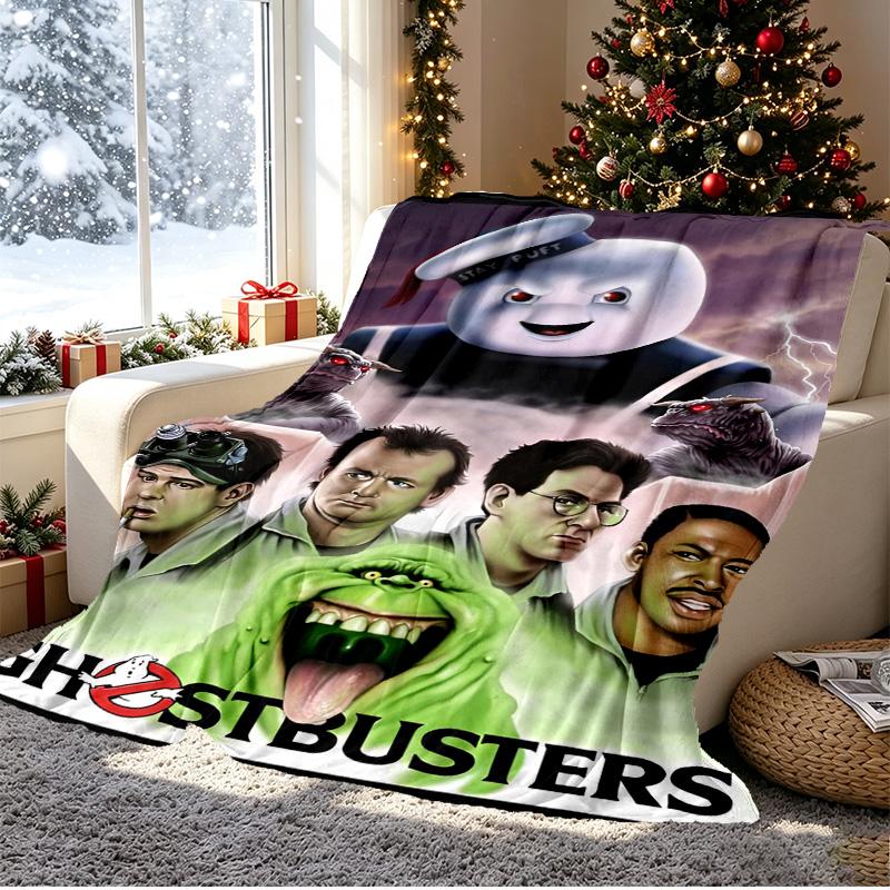 Ghostbusters Pattern Blanket for Home Decoration, Bed, Sofa, Car Travel, Camping, Suitable for All Seasons, Birthday Christmas Gift