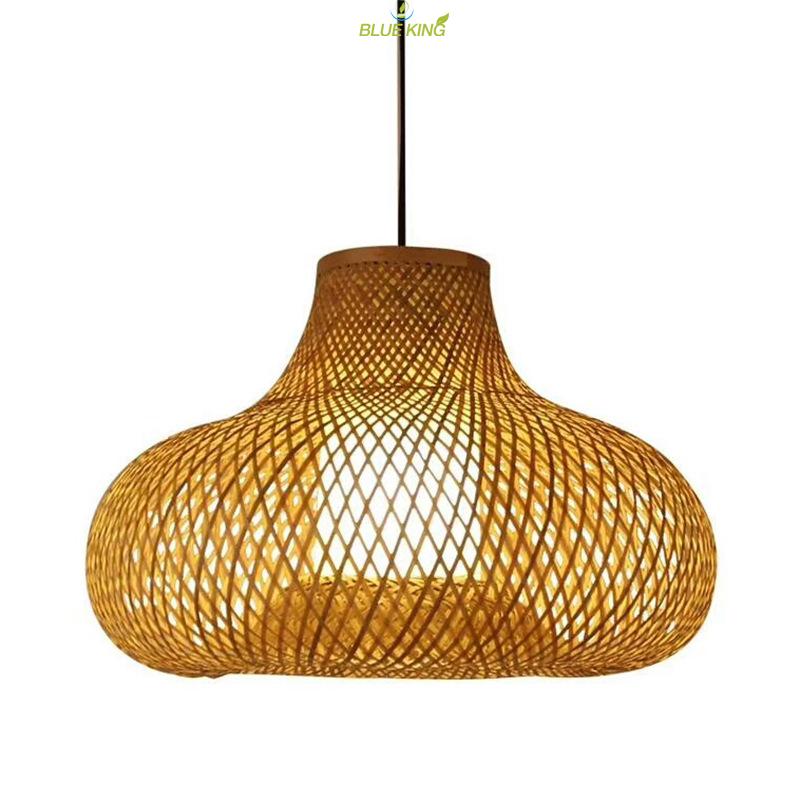 Creative Lantern Hand Knitted Bamboo Lantern Chandelier Ceiling Lamp Adjustable Hanging Cord High Quality-rattan Pendant Lights