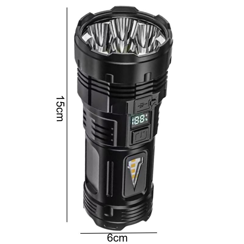 High Power Led Flashlight 7 Lamp Beads with Side Light Super Bright USB Rechargeable Tactical Torch Outdoor Camping Fishing Lamp