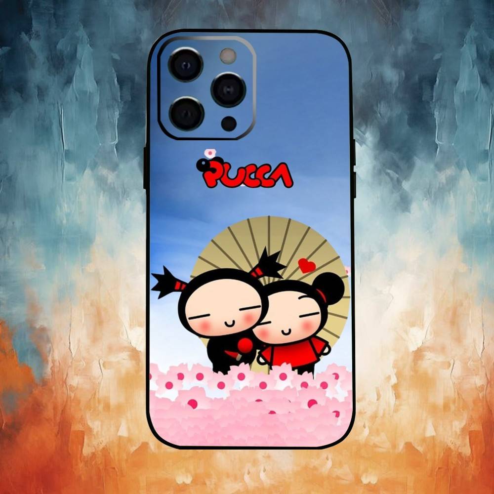 Cute Cartoon-Pucca Phone Case Silicone Soft For IPhone 17,16,15,14,13,12,11,XS,Plus Pro Max
