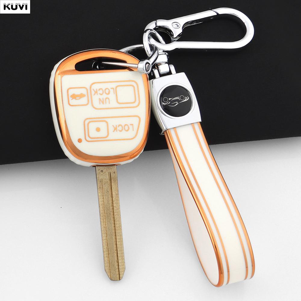 2 3 Buttons Tpu Car Key Case Fob Keychain Shell Toy43 For Toyota Corolla Camry Yaris Land Cruiser Avensis Prado 120 Rav4 Kluger