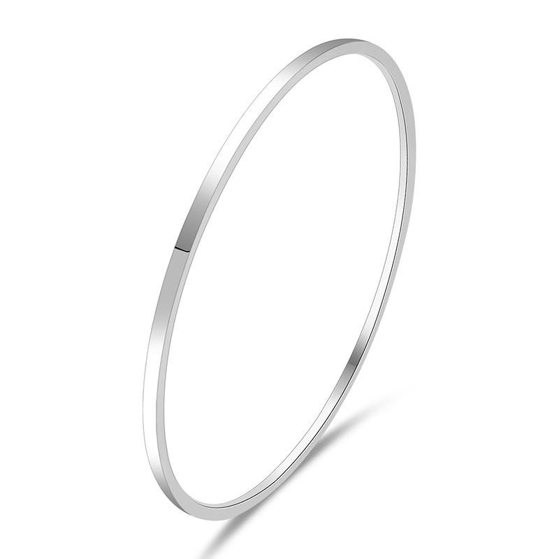 European and American fashion plain circle light luxury exaggerated bracelet women's titanium steel does not fade mirror circle bracelet