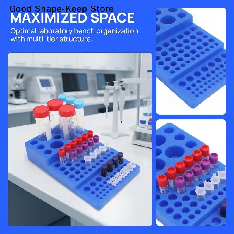 Sturdy Lab Tube Rack Fits 0.2–50ml Centrifuge Tubes Multipurpose Sample Holder for Scientific and Educational Settings