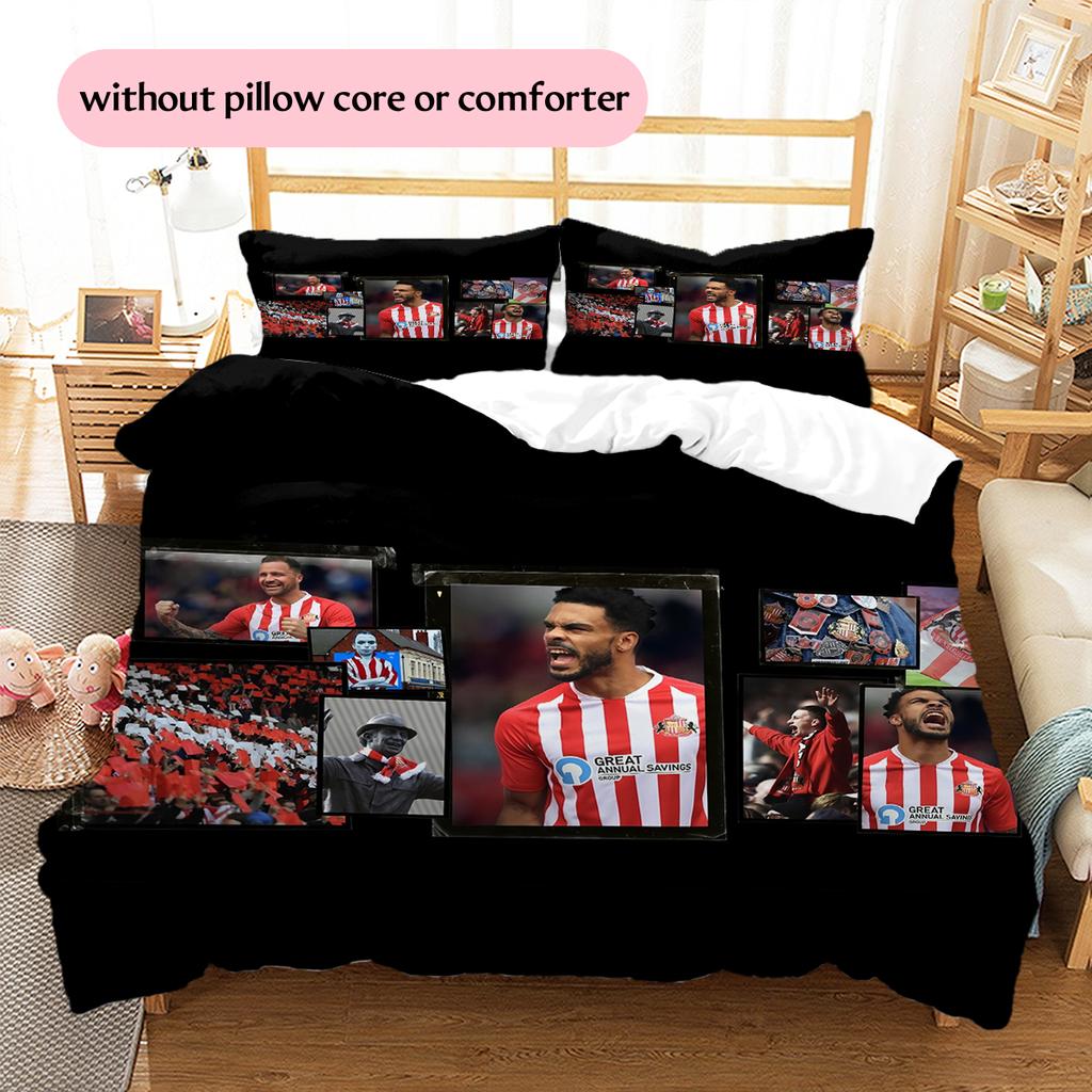 Madrid team Pattern Bedding Home Decoration Birthday Gift (1 * duvet cover + 2 * pillowcase, without core)