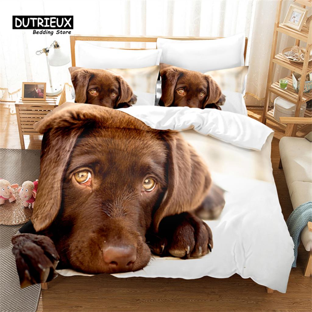 Cute Animals, Dogs Duvet Cover Set, Fashion Bedding Set, Soft Comfortable Breathable Duvet Cover, For Bedroom Guest Room Decor
