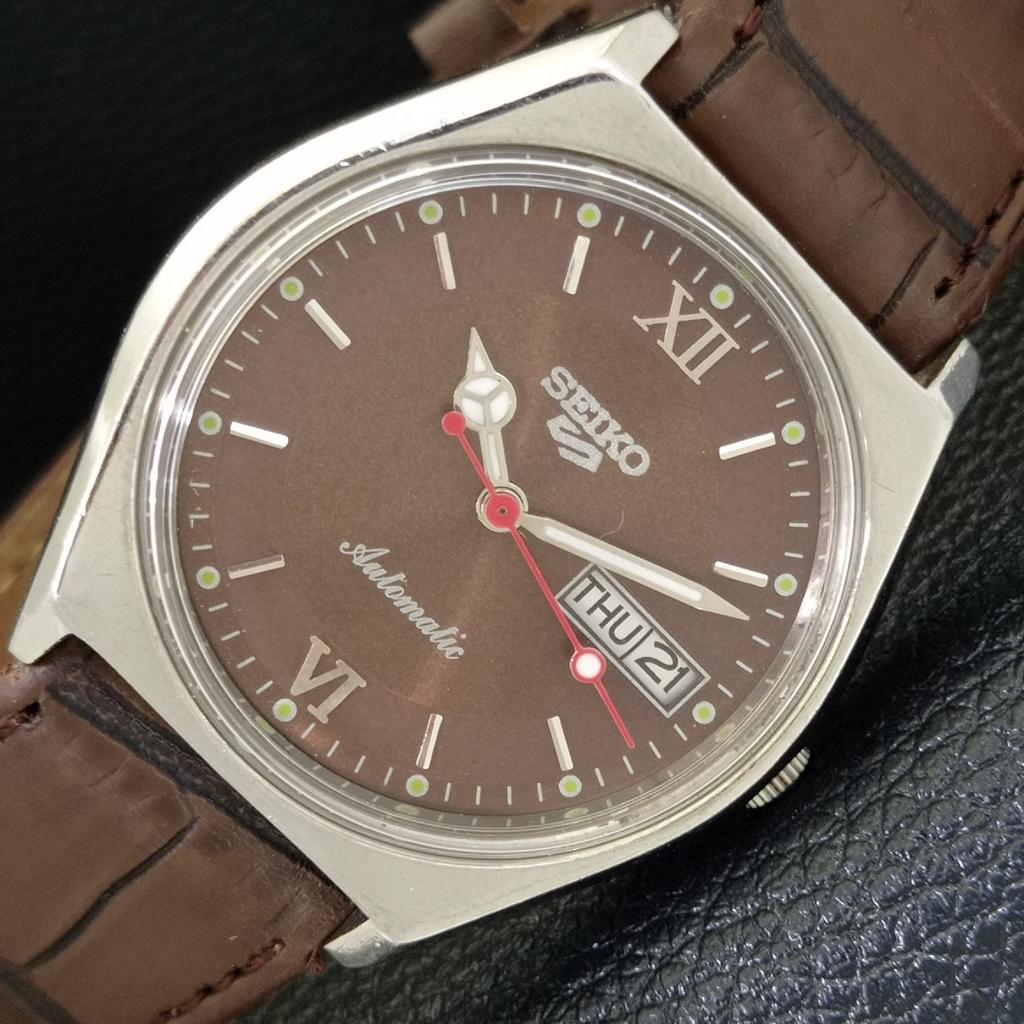 

ЯПОНИЯ ВИНТАЖ SEIKO 5 АВТОМАТИЧЕСКИЕ 6309A МУЖСКИЕ ЧАСЫ С ЦИФЕРБЛАТОМ КОРИЧНЕВОГО ЦВЕТА a500828-5 R154-a500828