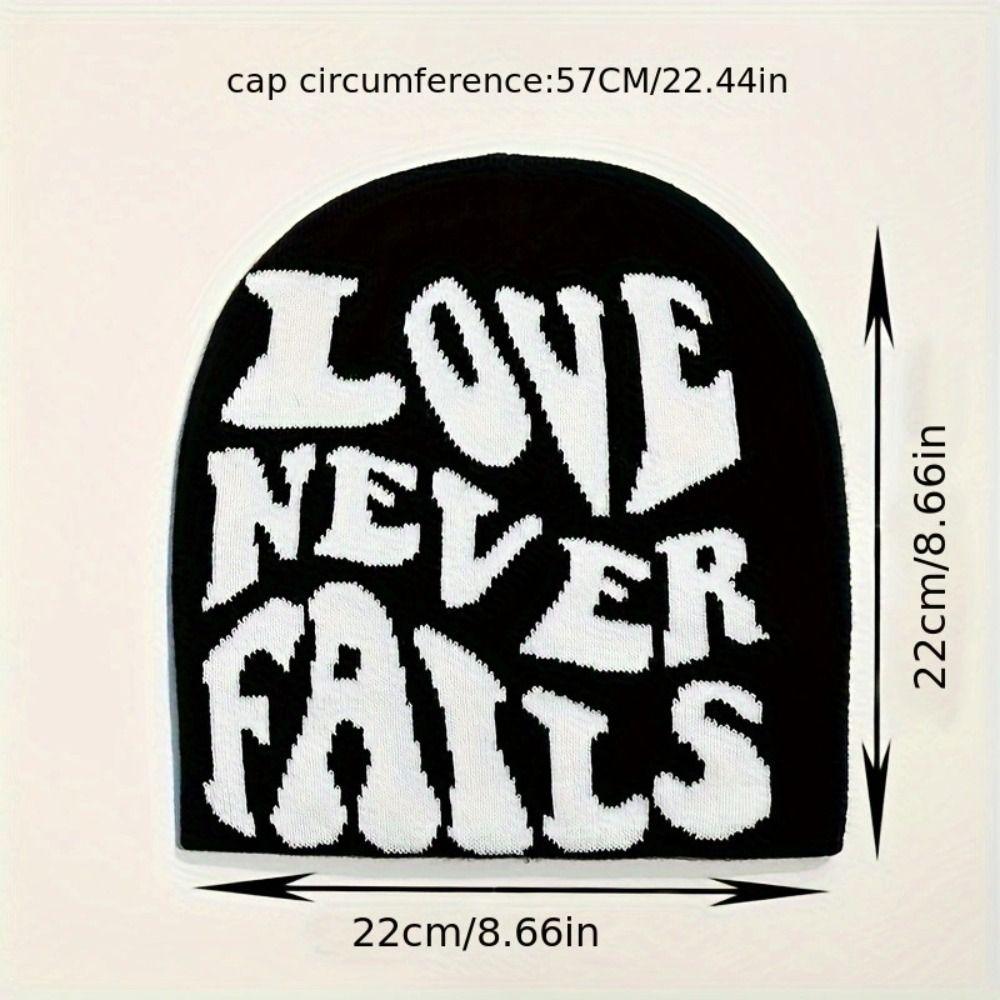 Letter Knitted Hat Elastic Hip Hop Cap Gothic Beanies Cap  Outdoor