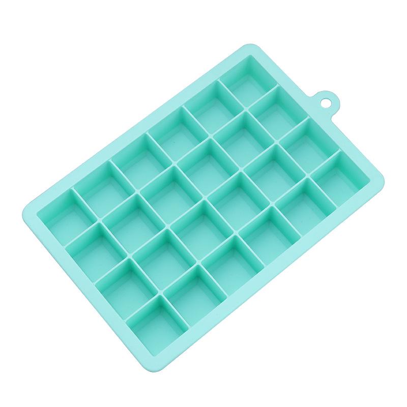 Silicone Ice Cube Tray with Lid, 24 Square Holes for Baby Food, Fruit Puree, Cheese, or Jelly Mold.