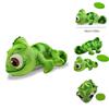 Cute Frog Plush Toy With Long Hair And Color-changing Features 16cm Size