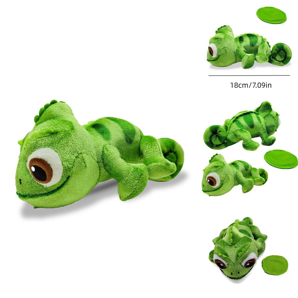Cute Frog Plush Toy With Long Hair And Color-changing Features 16cm Size