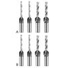 Professional Woodworking 4 Sizes Countersink Drill Bits 2.8/3.2/3.5/4mm with Low Friction Depth Stop for Smooth Boring