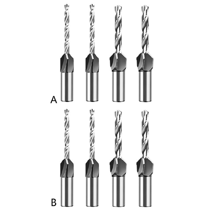 Professional Woodworking 4 Sizes Countersink Drill Bits 2.8/3.2/3.5/4mm with Low Friction Depth Stop for Smooth Boring