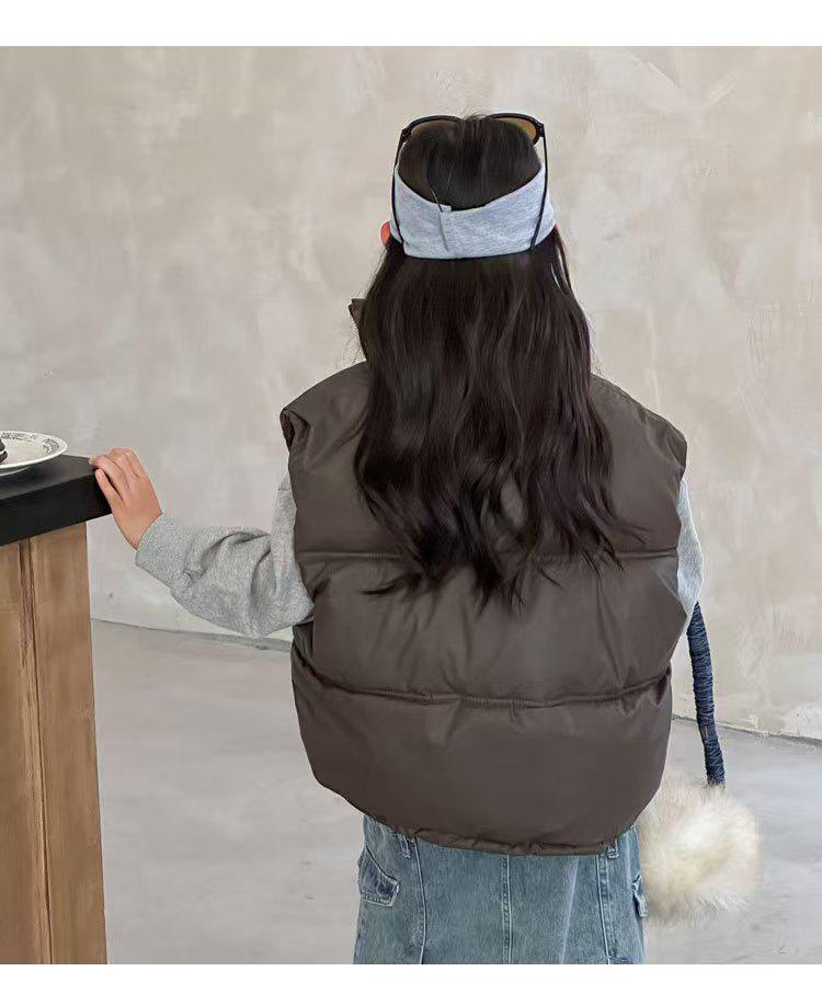 Kinder Wasserdichte Warme Weste: Herbst/Winter Dickes Lammfell Ärmellose Jacke mit Stehkragen für Jungen und Mädchen.