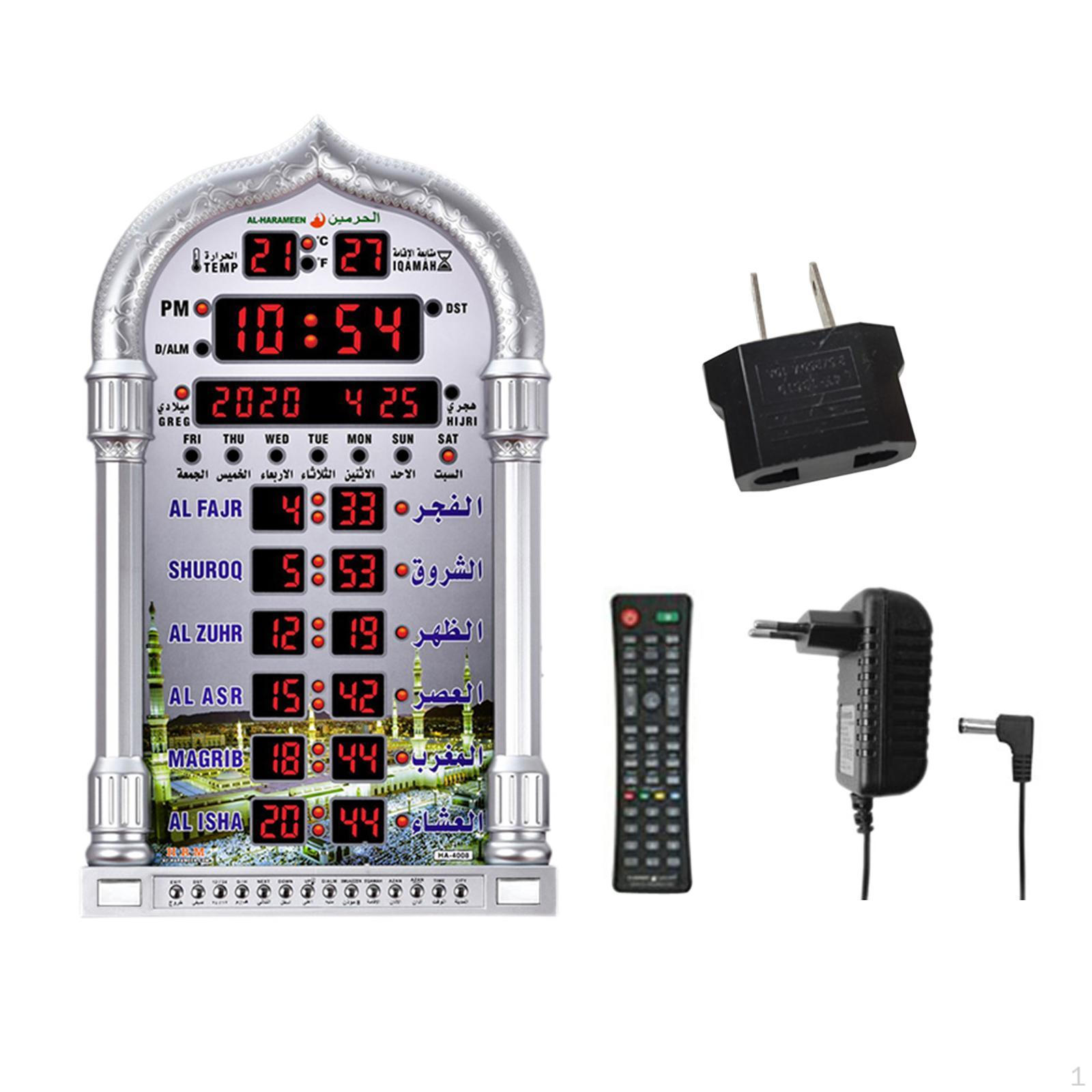 Светодиодные часы Azan для украшения дома, исламская молитва для спальни в помещении серебряный