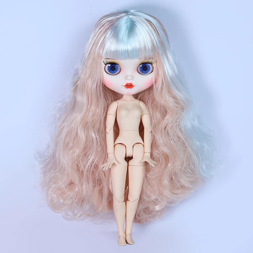 

Кукла ICY DBS Blyth, белая кожа, разноцветные волосы, глянцевое матовое лицо, нюд, шарнирное тело, игрушка для девочки, подарок 30cm