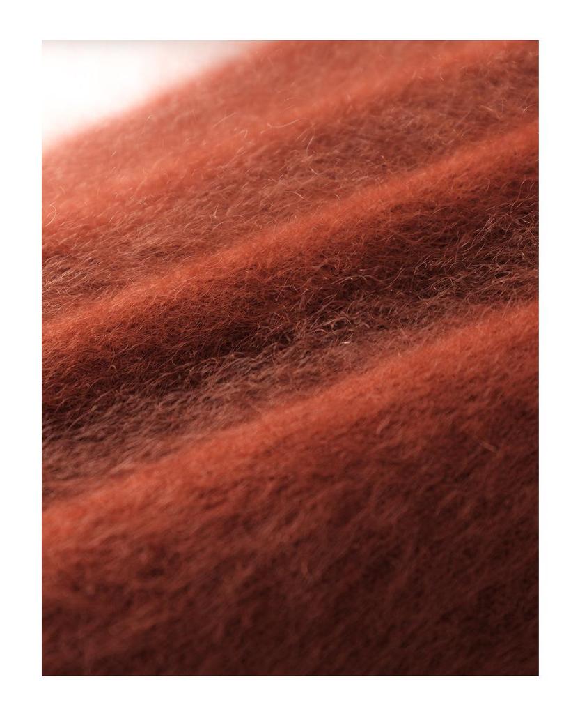 Women's 100% Cashmere Color Block Round Neck Pullover Sweater - Autumn/Winter Seven Gauge Single Ply Loose Fit