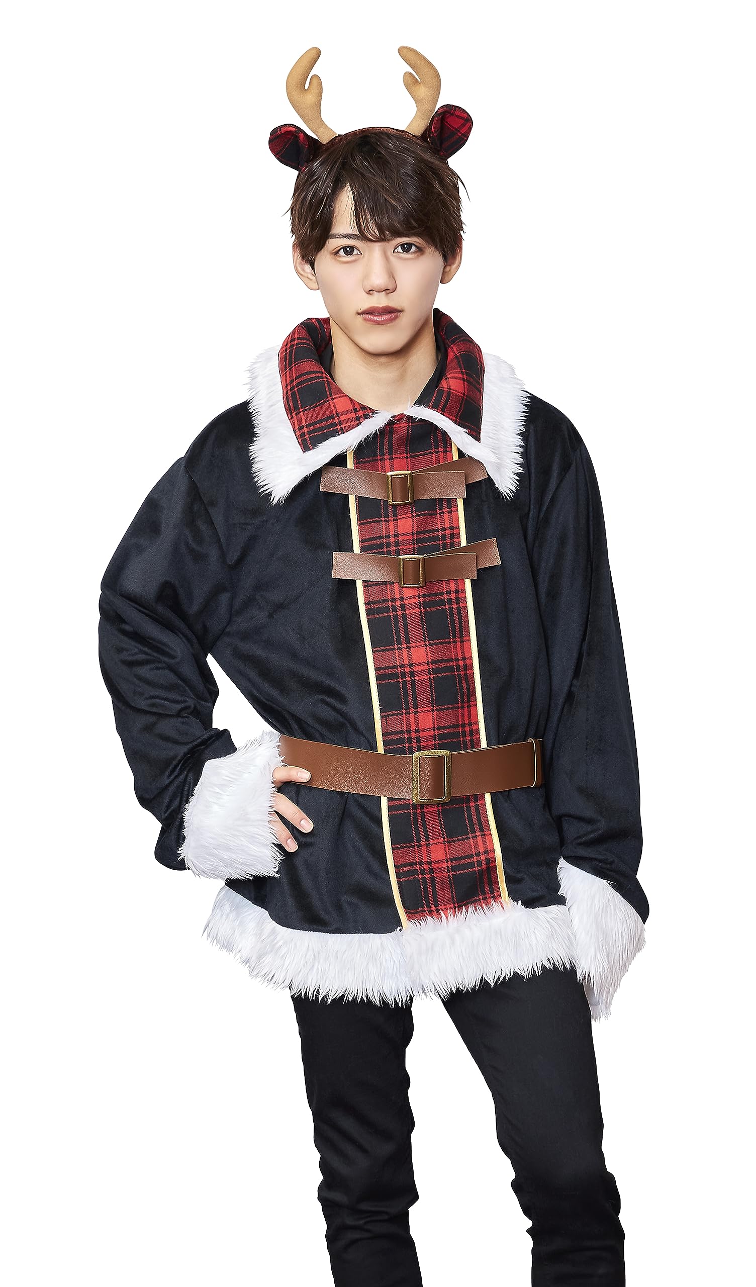 

Clearstone Magnificent Noel Cosplay Christmas Check Reindeer Black Men s