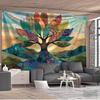 Dekoratives Lebensbaum Wandteppich Wandbehang Böhmischer Boho Stil Kunstdruck Polyester Tropische Landschaft Innen Heimdekoration