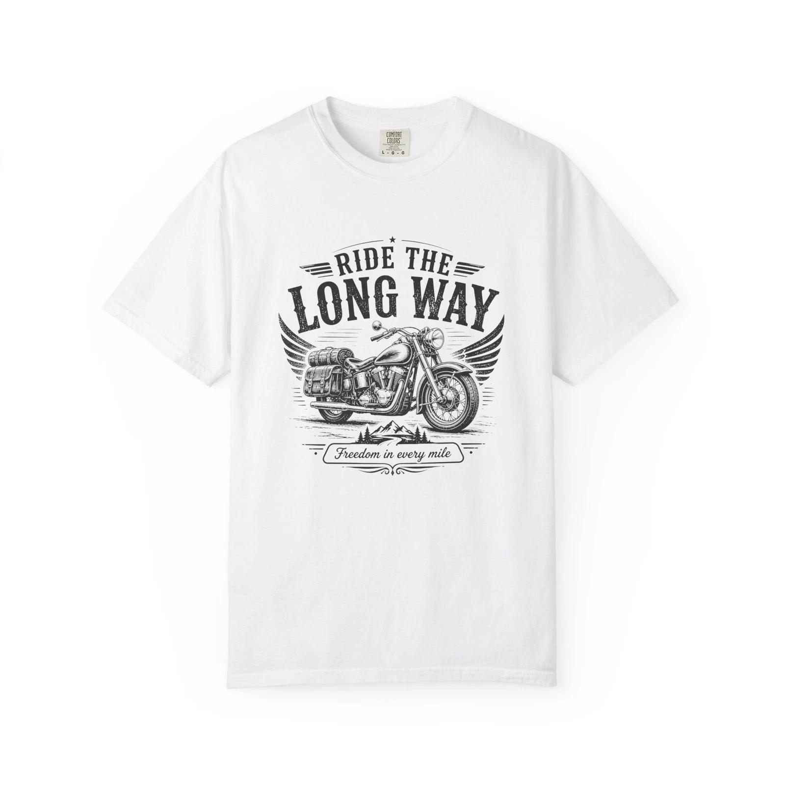 Ride The Long Way Vintage Motorcycle Road Trip T-T-Shirt 3XL