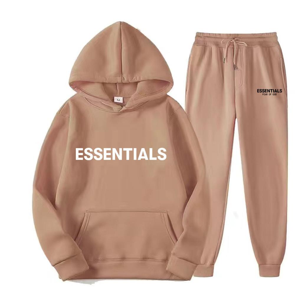 

Men s Suit Solid Color Pullover Sweatshirt Sports Set Fashionable Fleece Hoodie L