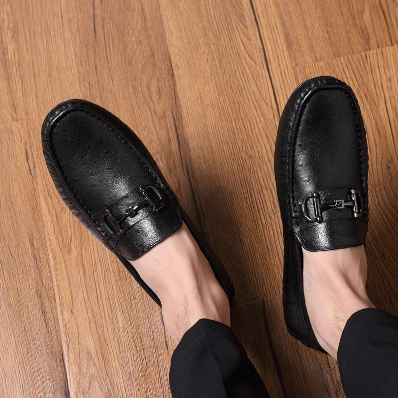 Mocassins pour Homme en Cuir Véritable Mocassins Homme Été Automne Décontracté Chaussure Bateau Mâle Cuir de Vache Conduite Souple Respirant Slip On Ballerines