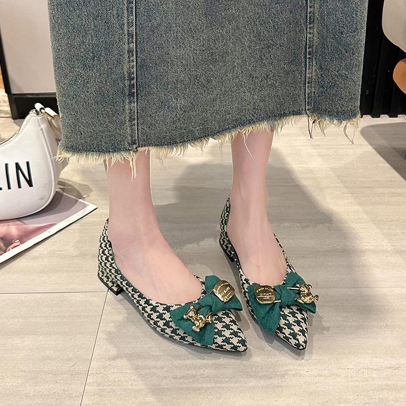 Fashion Women's Shoes 2024 Fashion Shallow Women's High Heels Hot Sale Butterfly-knot Office and Career Sexy Pointed Toe Heels Women