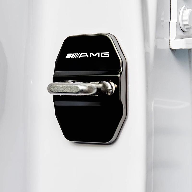 4Pcs Car Door Lock Buckle Cover Protective Case Stickers For Mercedes Benz AMG W213 W206 W205 W204 W212 W203 W223 W246 W222 W169
