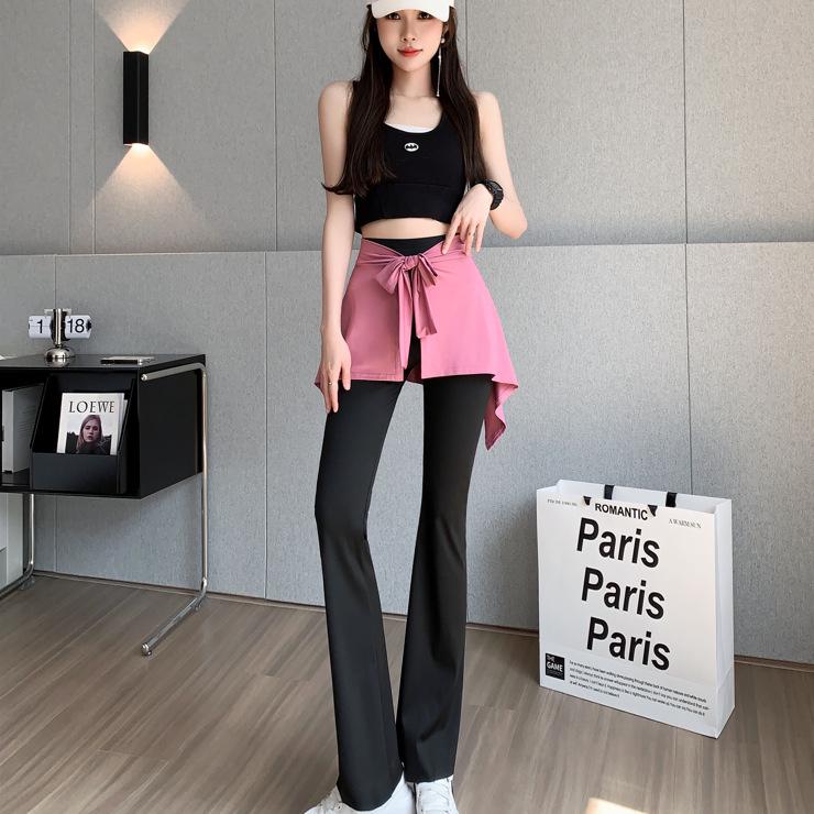 High-Waisted Slim Fit Velvet Wide-Leg Yoga Pants for Spring, Autumn, and Winter