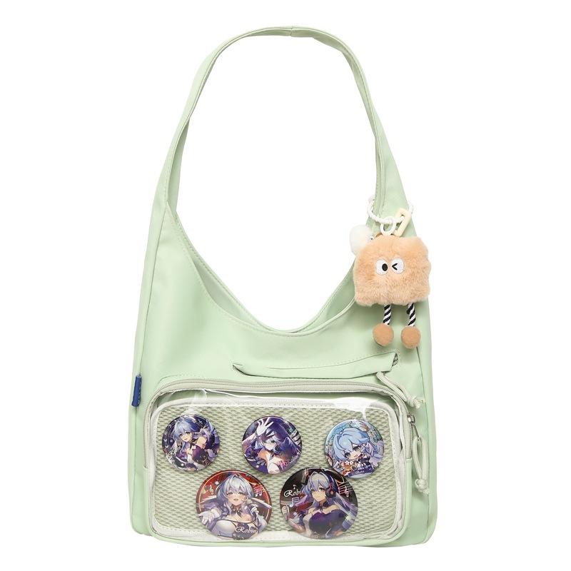 College wind pain bag Japanese ins transparent backpack large capacity simple shoulder messenger bag fashionable girl messenger bag