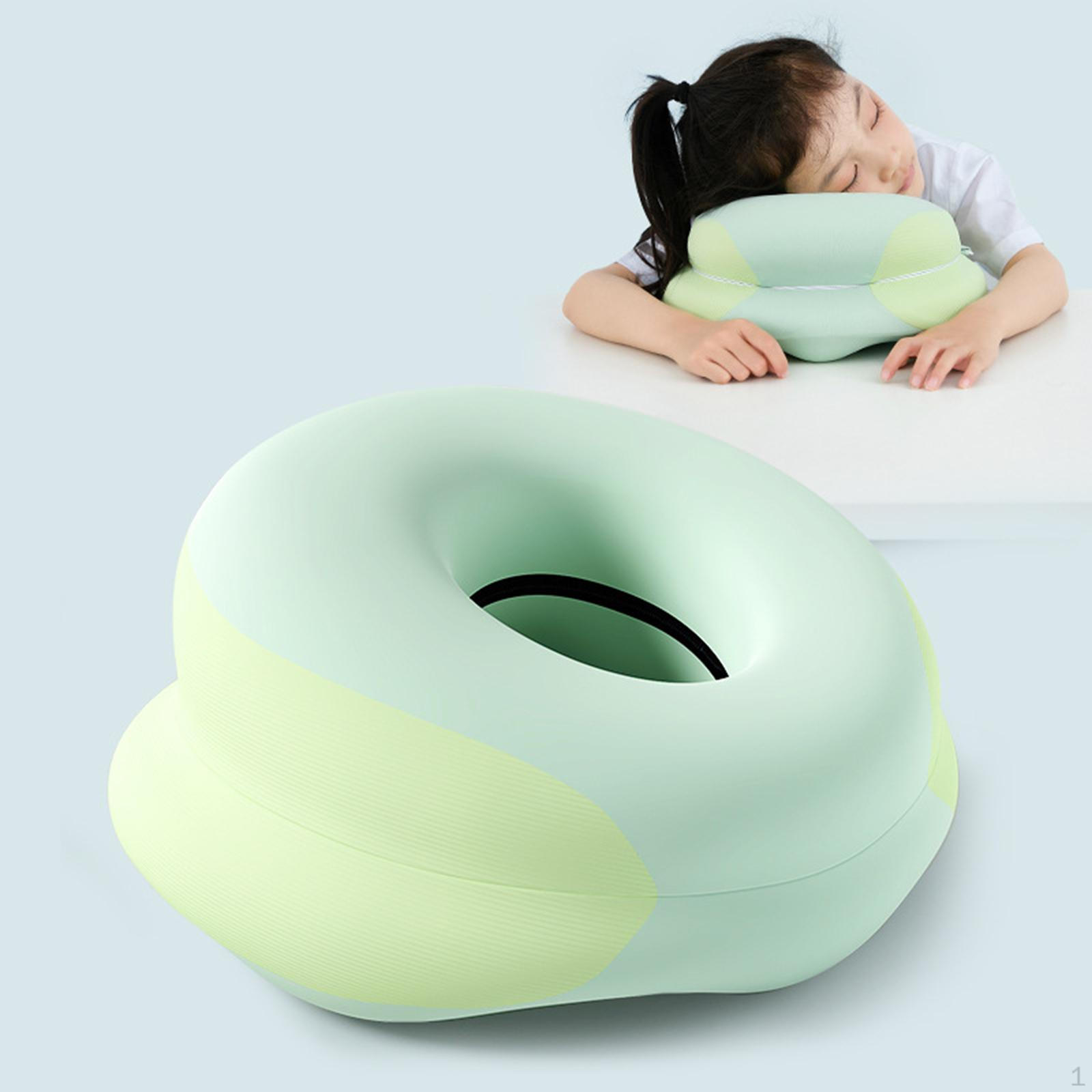 

Desk Napping Pillow Memory Foam Neck Support Cushion for Boys Girls Travel зелёный