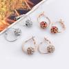 Alloy Weight Loss Earrings Coloured Diamond Small Hoop Earrings Crystal Diamond Ball Earrings