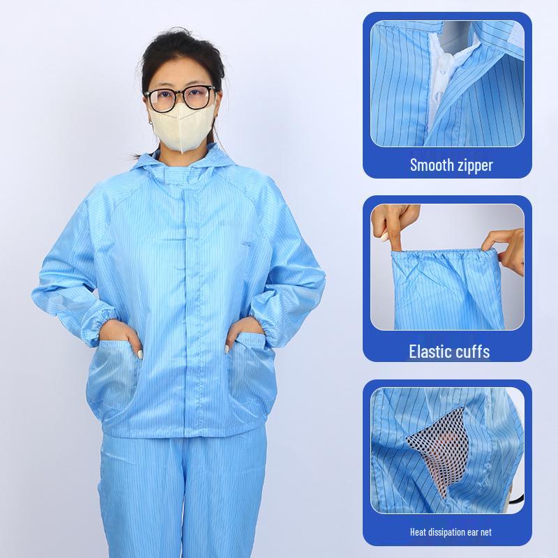 Anti-Static Dustproof Hooded Protective Coveralls for Pharmaceutical, Food, and Electronics Workshops