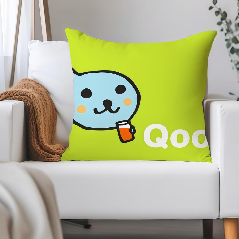 Cartoon Cute Q-Qoo-O Pillow Case Applicable Space For Guest Rooms Interiors Cars Office House Decoration