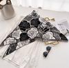 Flower Herringbone Velvet Printing Triangle Scarf Shawl Outer Scarf Headscarf Fashionable Versatile Scarf