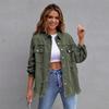 VAYLA Holes Raw-edges Denim Jacket Women Spring Autumn Shirt Style Jeancoat Casual Top Rose-Red Orange Purple Outerwear Lady Coat