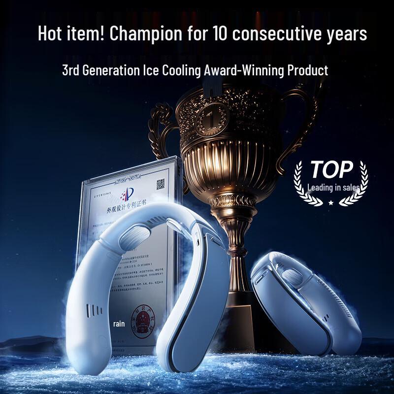 Remax Portable Bladeless Neck Fan with Ice Ceramic Cooling