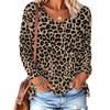 Plus Size, Women's Autumn/Winter Arrival Fashion Printed Casual V-Neck Long Sleeve T-Shirt